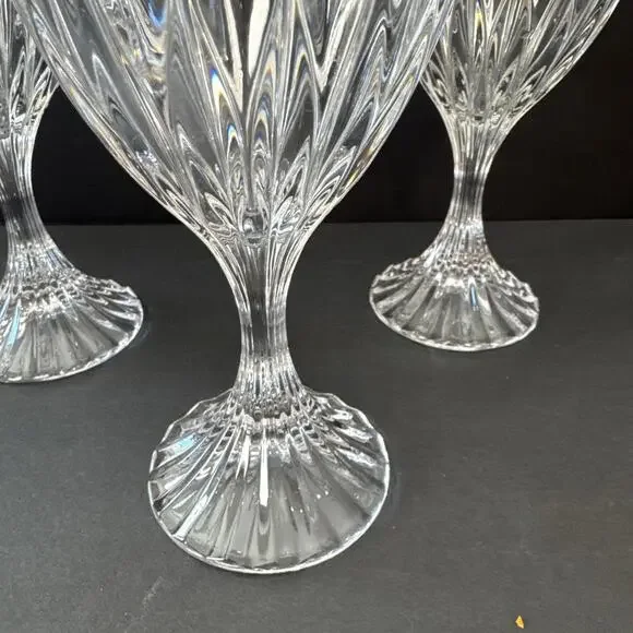 (3) Mikasa Crystal Park Lane Water Wine Glasses Goblets Stems 6 3/4” T - Picture 4 of 4